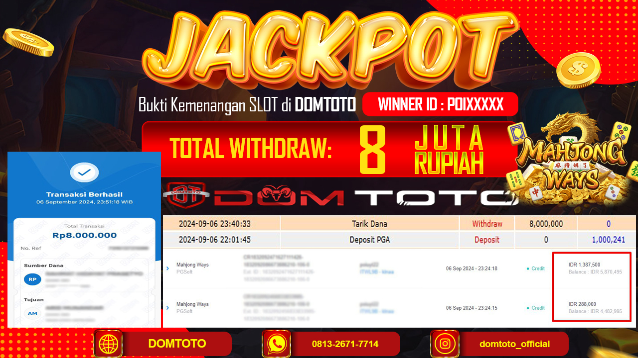 JACKPOT SLOT MAHJONG WAYS 1 06 SEPTEMBER2024